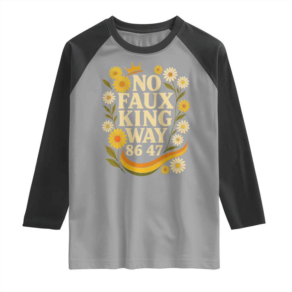 No Faux King Way 8647 Raglan Shirt Subtle Resist 70s Retro Floral - Wonder Print Shop