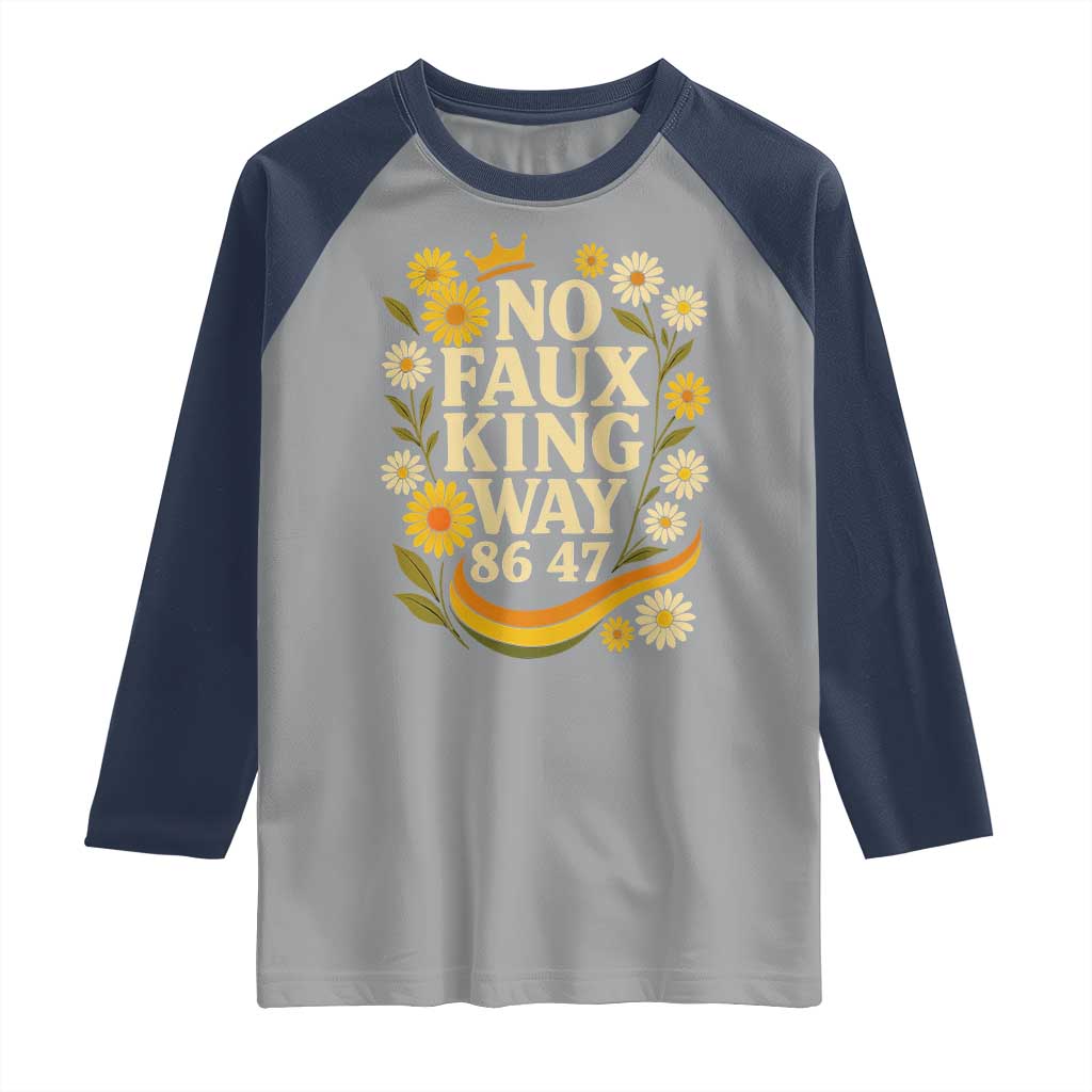 No Faux King Way 8647 Raglan Shirt Subtle Resist 70s Retro Floral - Wonder Print Shop