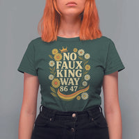 No Faux King Way 8647 T Shirt For Women Subtle Resist 70s Retro Floral - Wonder Print Shop