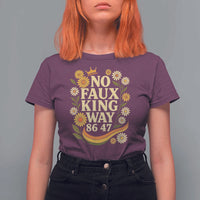 No Faux King Way 8647 T Shirt For Women Subtle Resist 70s Retro Floral - Wonder Print Shop