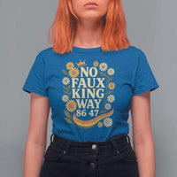 No Faux King Way 8647 T Shirt For Women Subtle Resist 70s Retro Floral - Wonder Print Shop