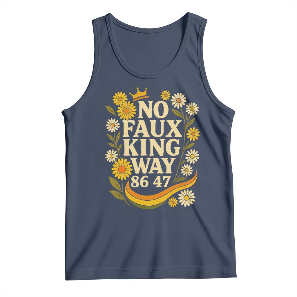 No Faux King Way 8647 Tank Top Subtle Resist 70s Retro Floral - Wonder Print Shop