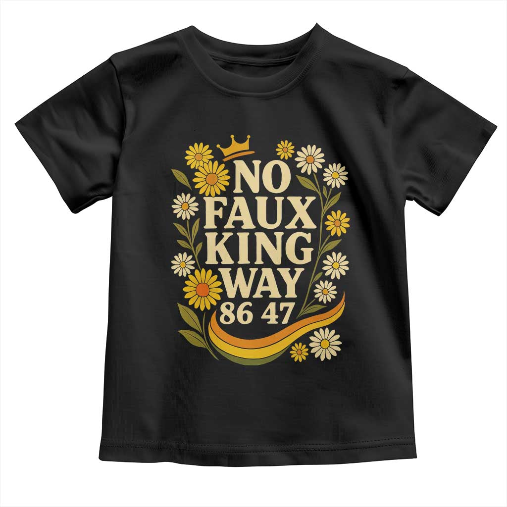 No Faux King Way 8647 Toddler T Shirt Subtle Resist 70s Retro Floral - Wonder Print Shop
