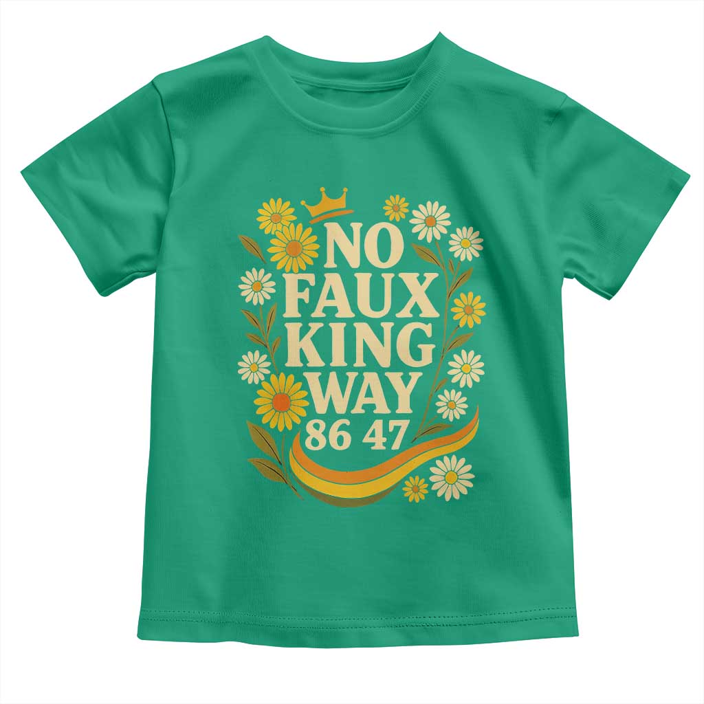 No Faux King Way 8647 Toddler T Shirt Subtle Resist 70s Retro Floral - Wonder Print Shop