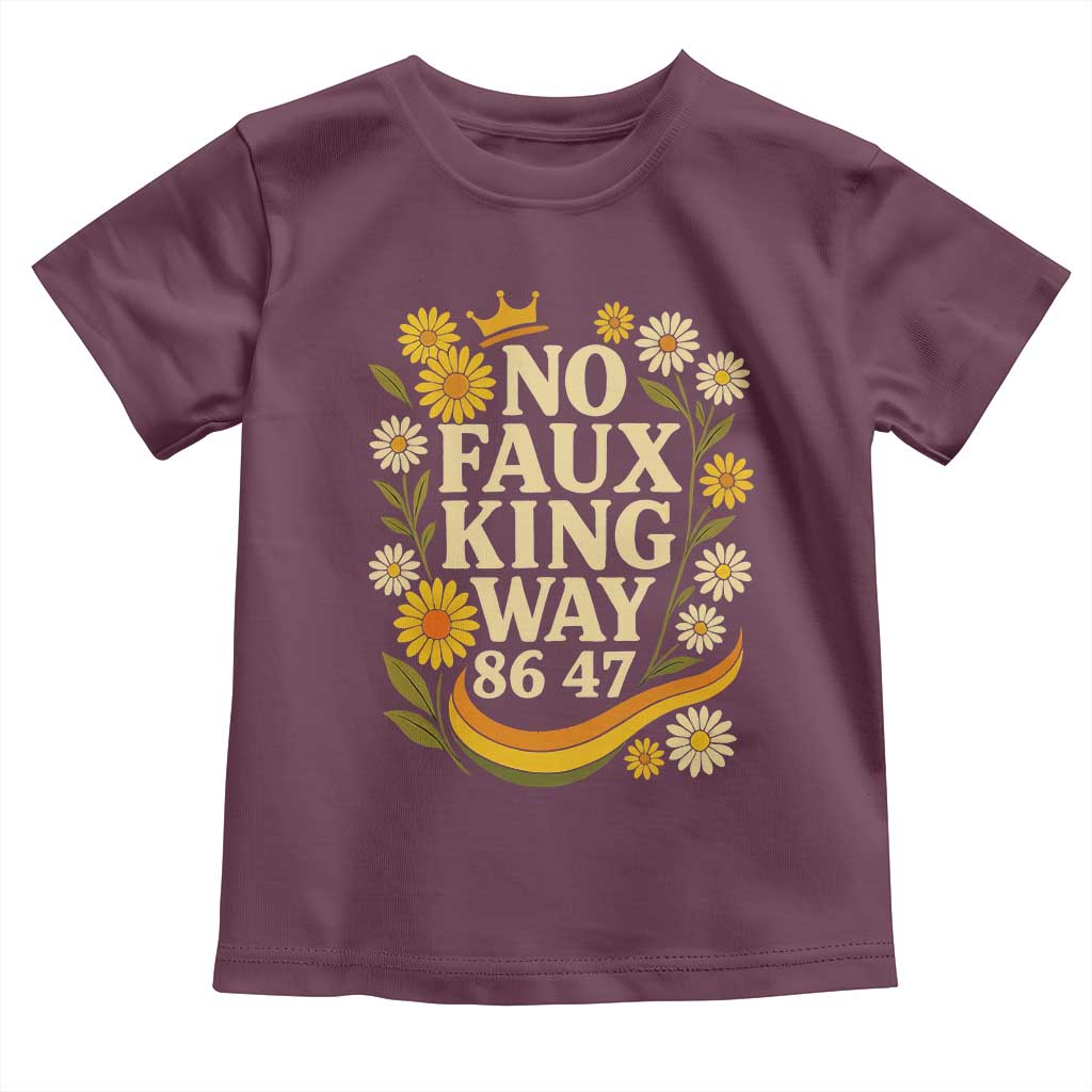No Faux King Way 8647 Toddler T Shirt Subtle Resist 70s Retro Floral - Wonder Print Shop