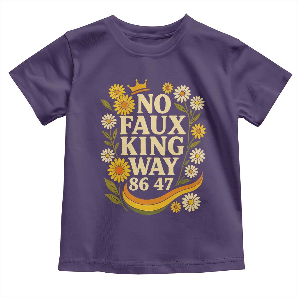 No Faux King Way 8647 Toddler T Shirt Subtle Resist 70s Retro Floral - Wonder Print Shop