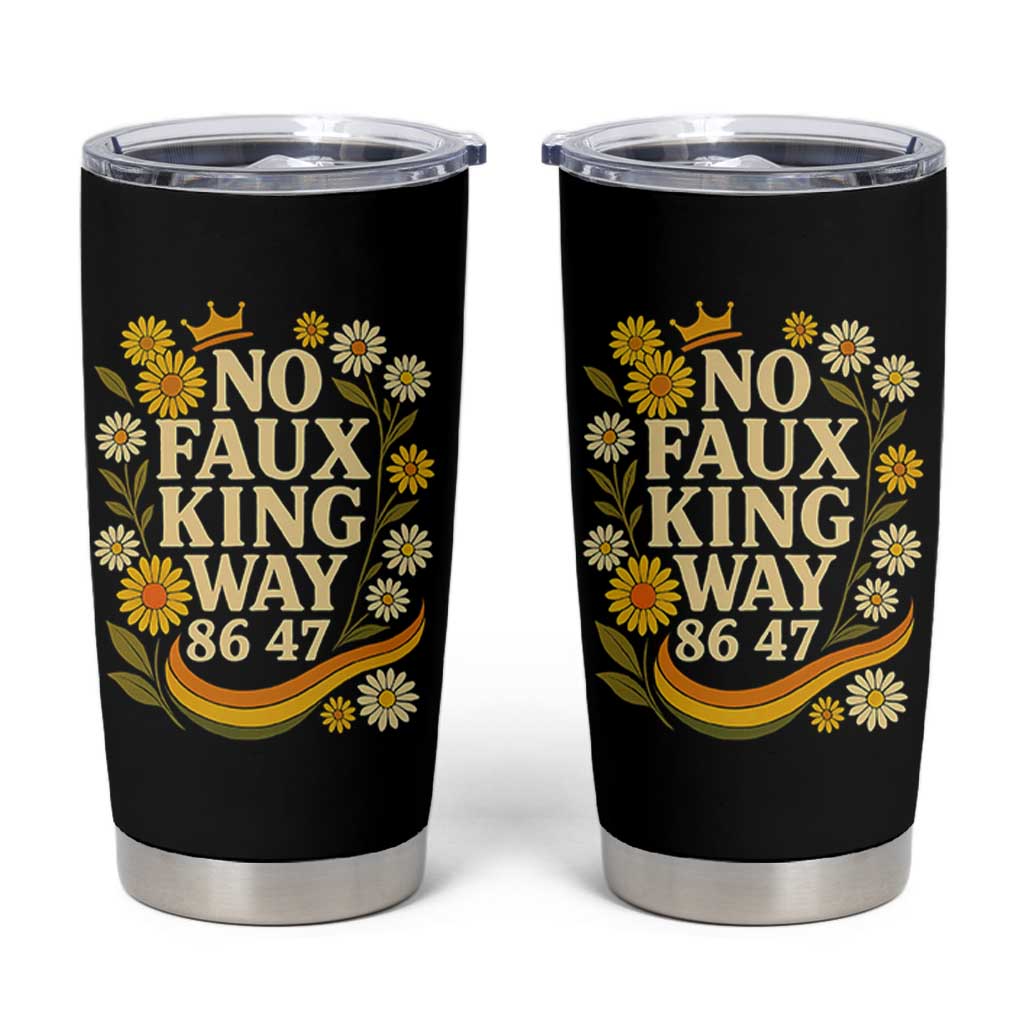 No Faux King Way 8647 Tumbler Cup Subtle Resist 70s Retro Floral - Wonder Print Shop