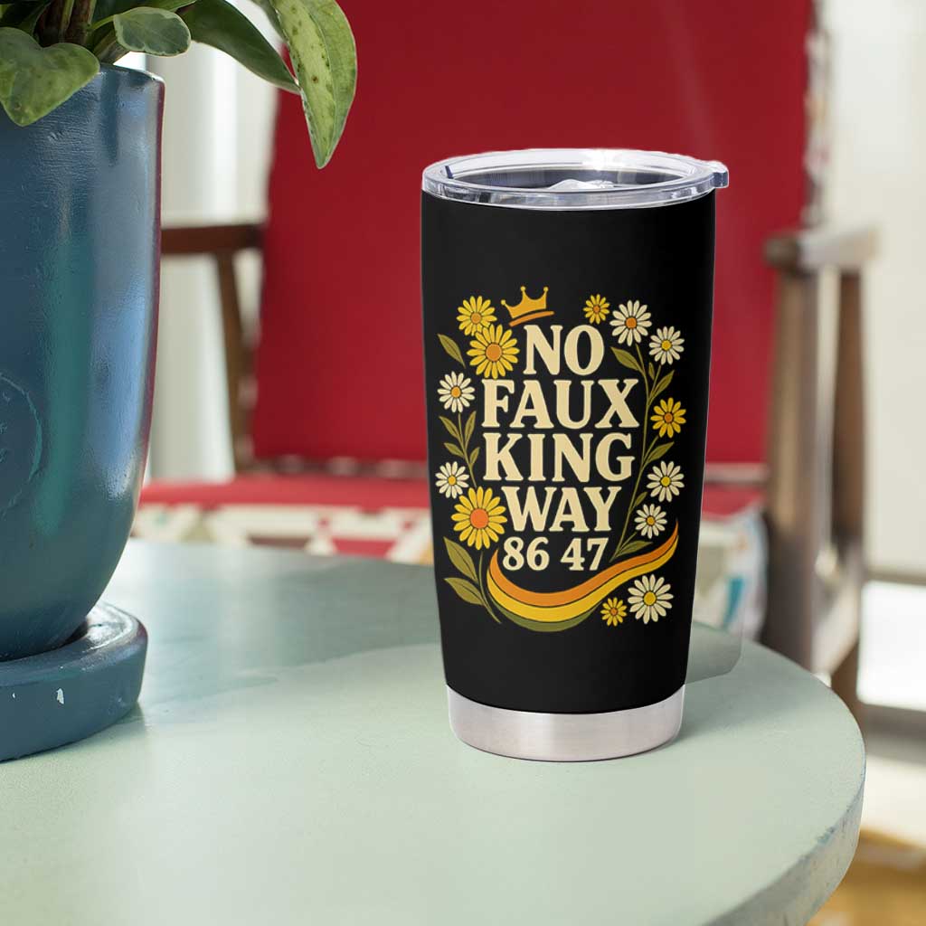 No Faux King Way 8647 Tumbler Cup Subtle Resist 70s Retro Floral - Wonder Print Shop