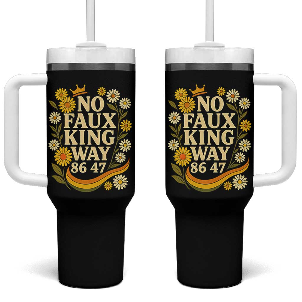 No Faux King Way 8647 Tumbler With Handle Subtle Resist 70s Retro Floral - Wonder Print Shop