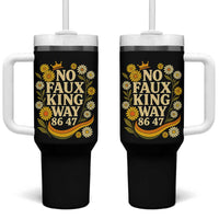 No Faux King Way 8647 Tumbler With Handle Subtle Resist 70s Retro Floral - Wonder Print Shop