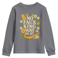 No Faux King Way 8647 Youth Sweatshirt Subtle Resist 70s Retro Floral - Wonder Print Shop
