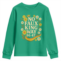 No Faux King Way 8647 Youth Sweatshirt Subtle Resist 70s Retro Floral - Wonder Print Shop