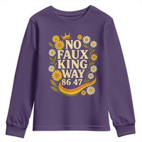 No Faux King Way 8647 Youth Sweatshirt Subtle Resist 70s Retro Floral - Wonder Print Shop