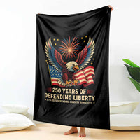 Patriotic Eagle US Army 250th Anniversary Throw Blanket 250 Years of Defending Liberty 1775 2025 - Wonder Print Shop