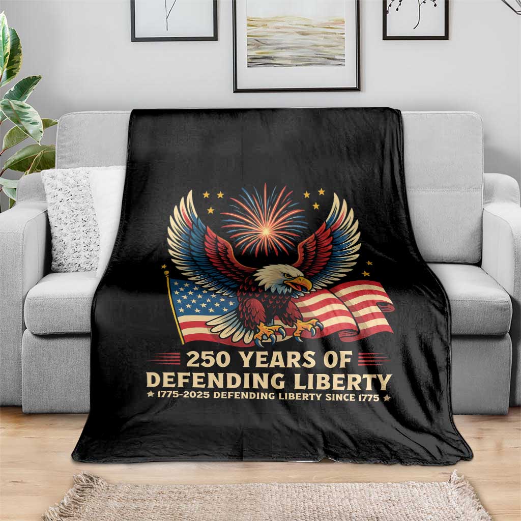 Patriotic Eagle US Army 250th Anniversary Throw Blanket 250 Years of Defending Liberty 1775 2025 - Wonder Print Shop