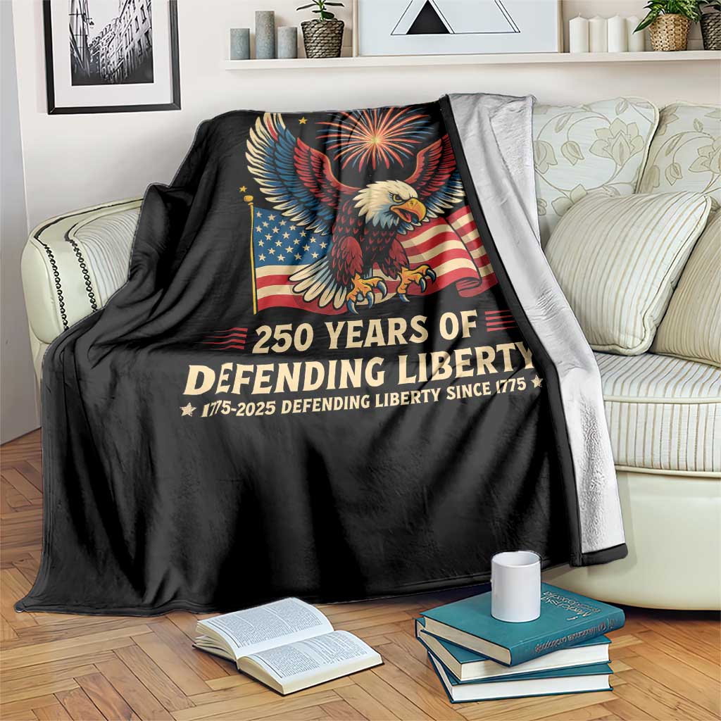 Patriotic Eagle US Army 250th Anniversary Throw Blanket 250 Years of Defending Liberty 1775 2025 - Wonder Print Shop