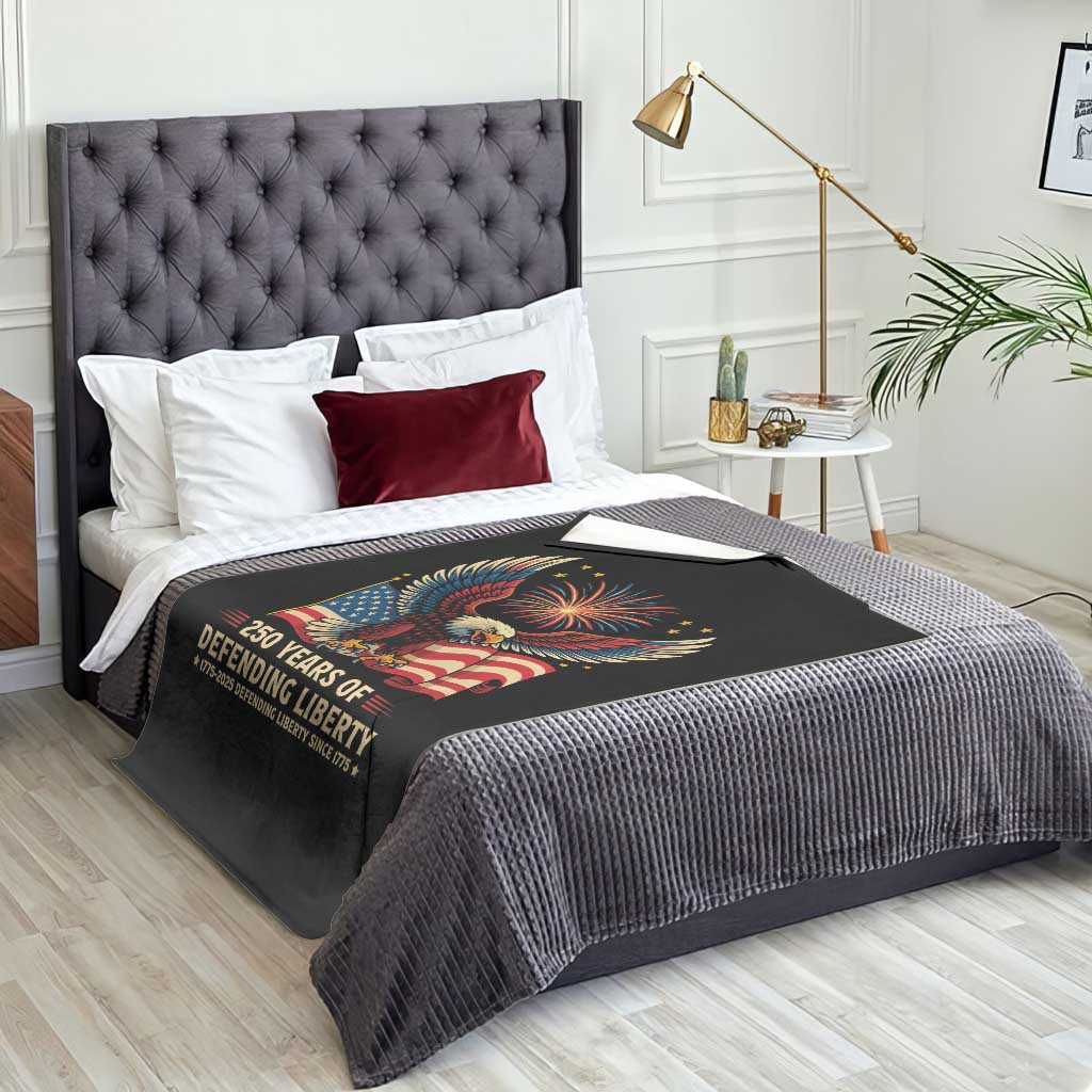 Patriotic Eagle US Army 250th Anniversary Throw Blanket 250 Years of Defending Liberty 1775 2025 - Wonder Print Shop