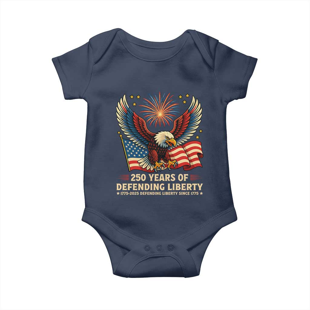 Patriotic Eagle US Army 250th Anniversary Baby Onesie 250 Years of Defending Liberty 1775 2025 - Wonder Print Shop
