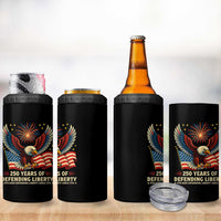 Patriotic Eagle US Army 250th Anniversary 4 in 1 Can Cooler Tumbler 250 Years of Defending Liberty 1775 2025 - Wonder Print Shop