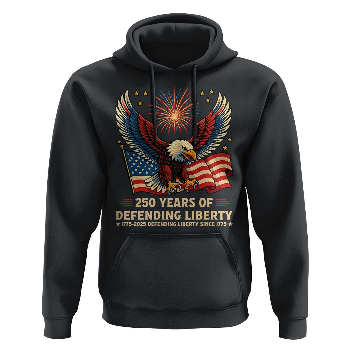 Patriotic Eagle US Army 250th Anniversary Hoodie 250 Years of Defending Liberty 1775 2025 - Wonder Print Shop
