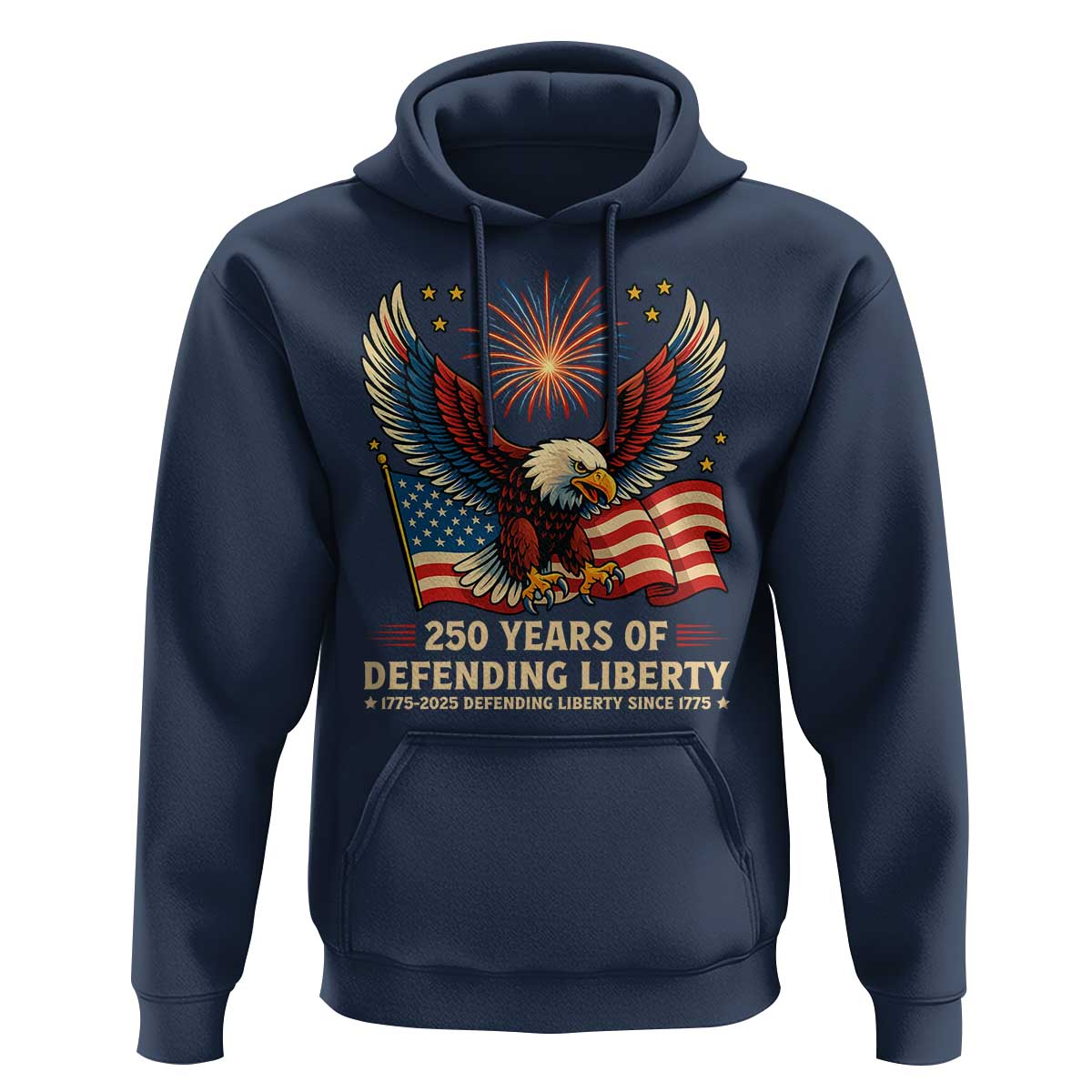 Patriotic Eagle US Army 250th Anniversary Hoodie 250 Years of Defending Liberty 1775 2025 - Wonder Print Shop