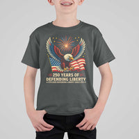 Patriotic Eagle US Army 250th Anniversary T Shirt For Kid 250 Years of Defending Liberty 1775 2025 - Wonder Print Shop