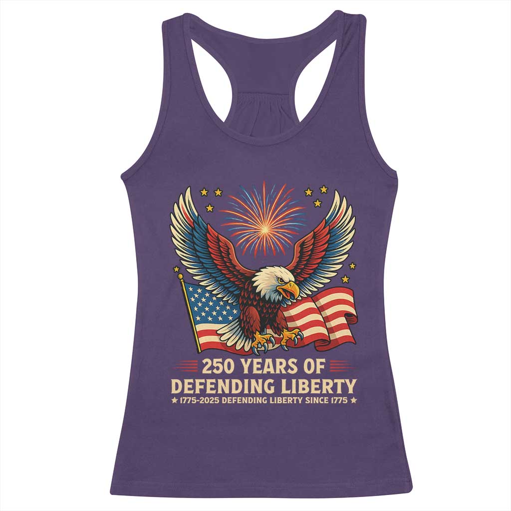 Patriotic Eagle US Army 250th Anniversary Racerback Tank Top 250 Years of Defending Liberty 1775 2025 - Wonder Print Shop