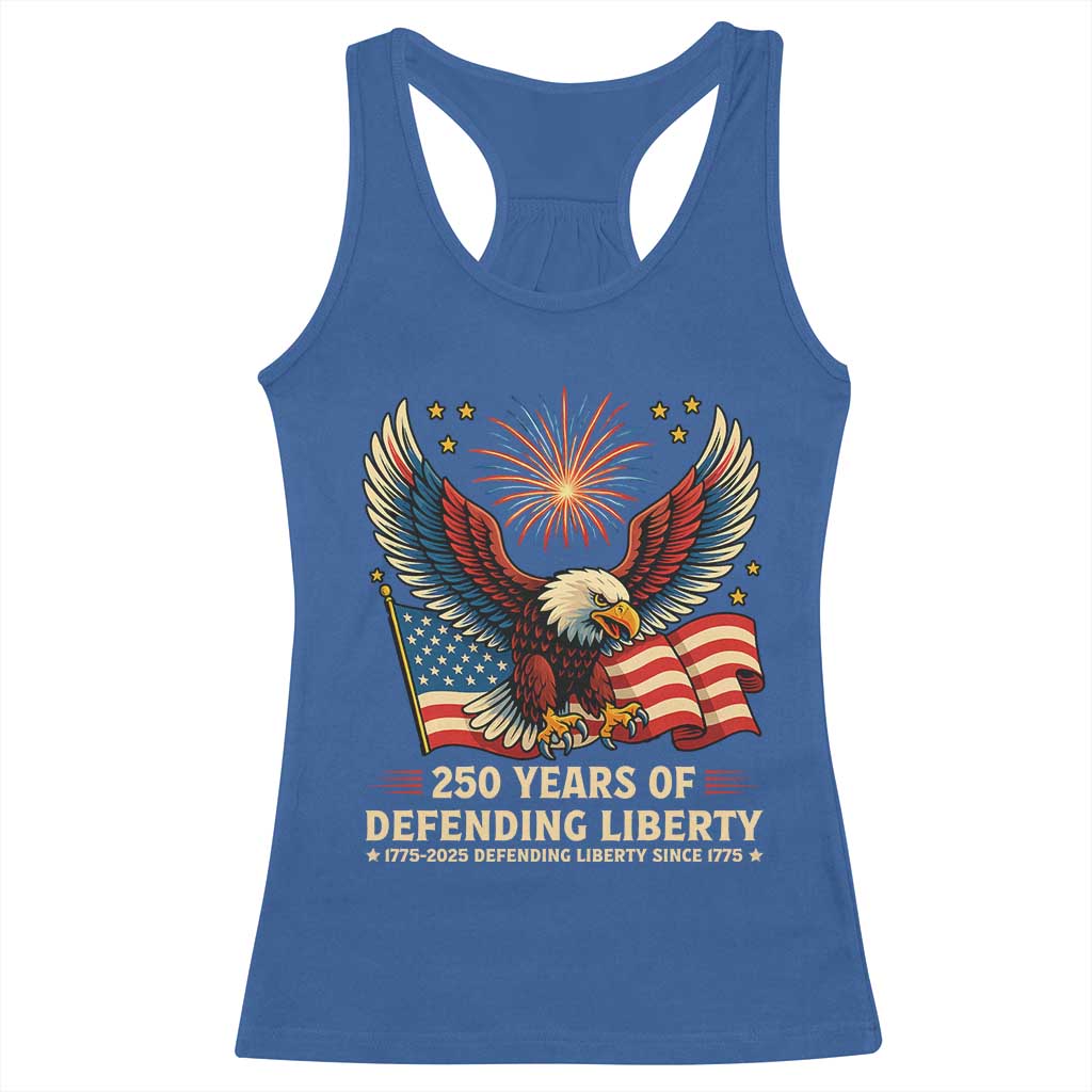 Patriotic Eagle US Army 250th Anniversary Racerback Tank Top 250 Years of Defending Liberty 1775 2025 - Wonder Print Shop
