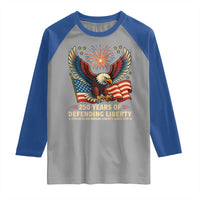 Patriotic Eagle US Army 250th Anniversary Raglan Shirt 250 Years of Defending Liberty 1775 2025 - Wonder Print Shop