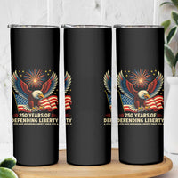 Patriotic Eagle US Army 250th Anniversary Skinny Tumbler 250 Years of Defending Liberty 1775 2025 - Wonder Print Shop