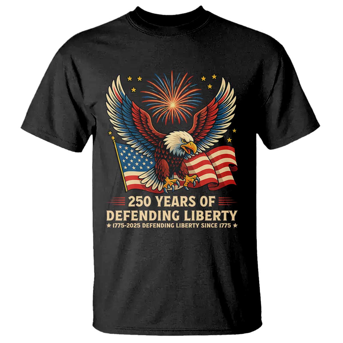 Patriotic Eagle US Army 250th Anniversary T Shirt 250 Years of Defending Liberty 1775 2025 - Wonder Print Shop