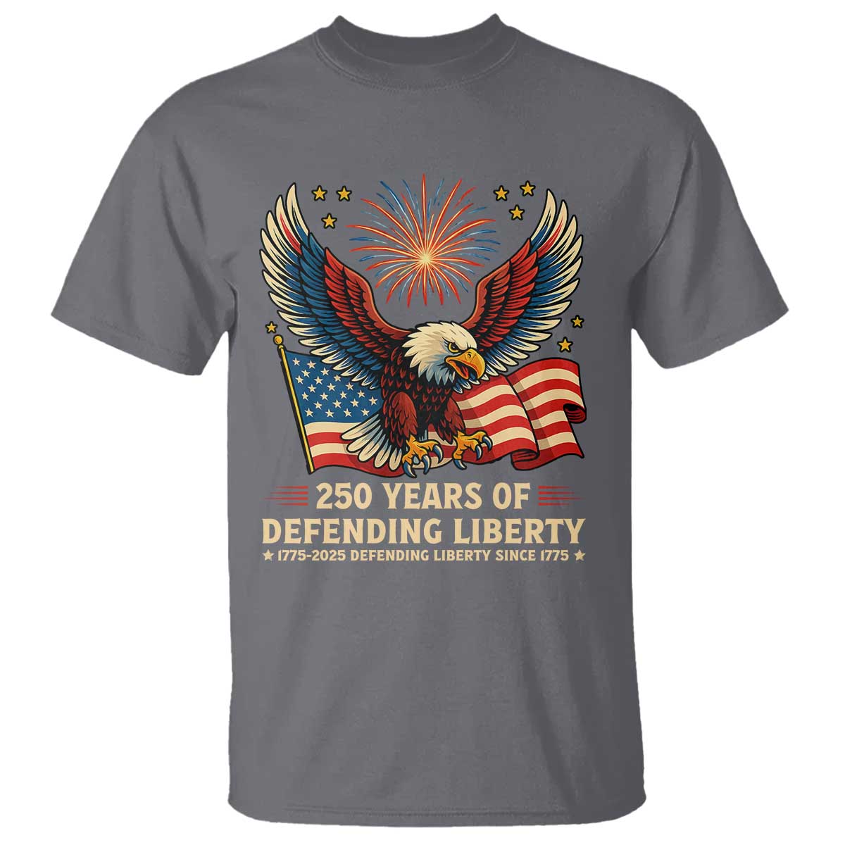 Patriotic Eagle US Army 250th Anniversary T Shirt 250 Years of Defending Liberty 1775 2025 - Wonder Print Shop