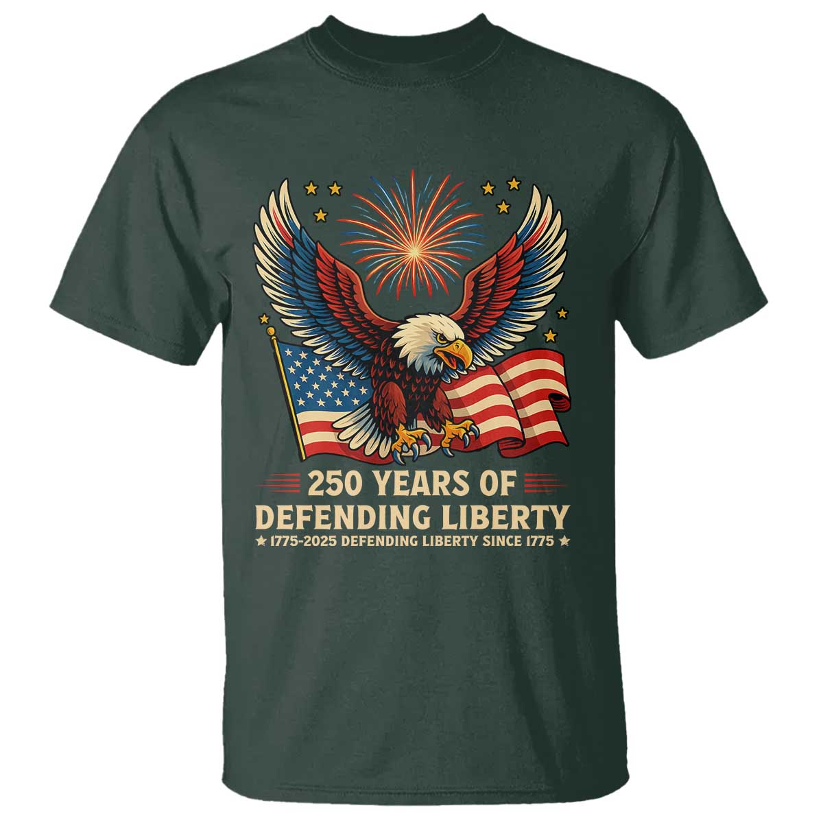 Patriotic Eagle US Army 250th Anniversary T Shirt 250 Years of Defending Liberty 1775 2025 - Wonder Print Shop