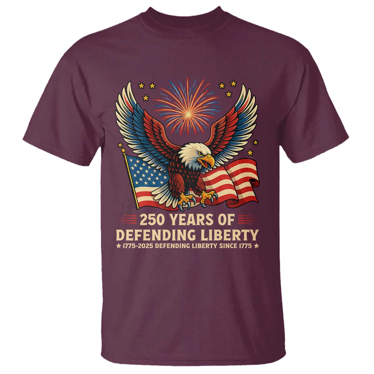 Patriotic Eagle US Army 250th Anniversary T Shirt 250 Years of Defending Liberty 1775 2025 - Wonder Print Shop