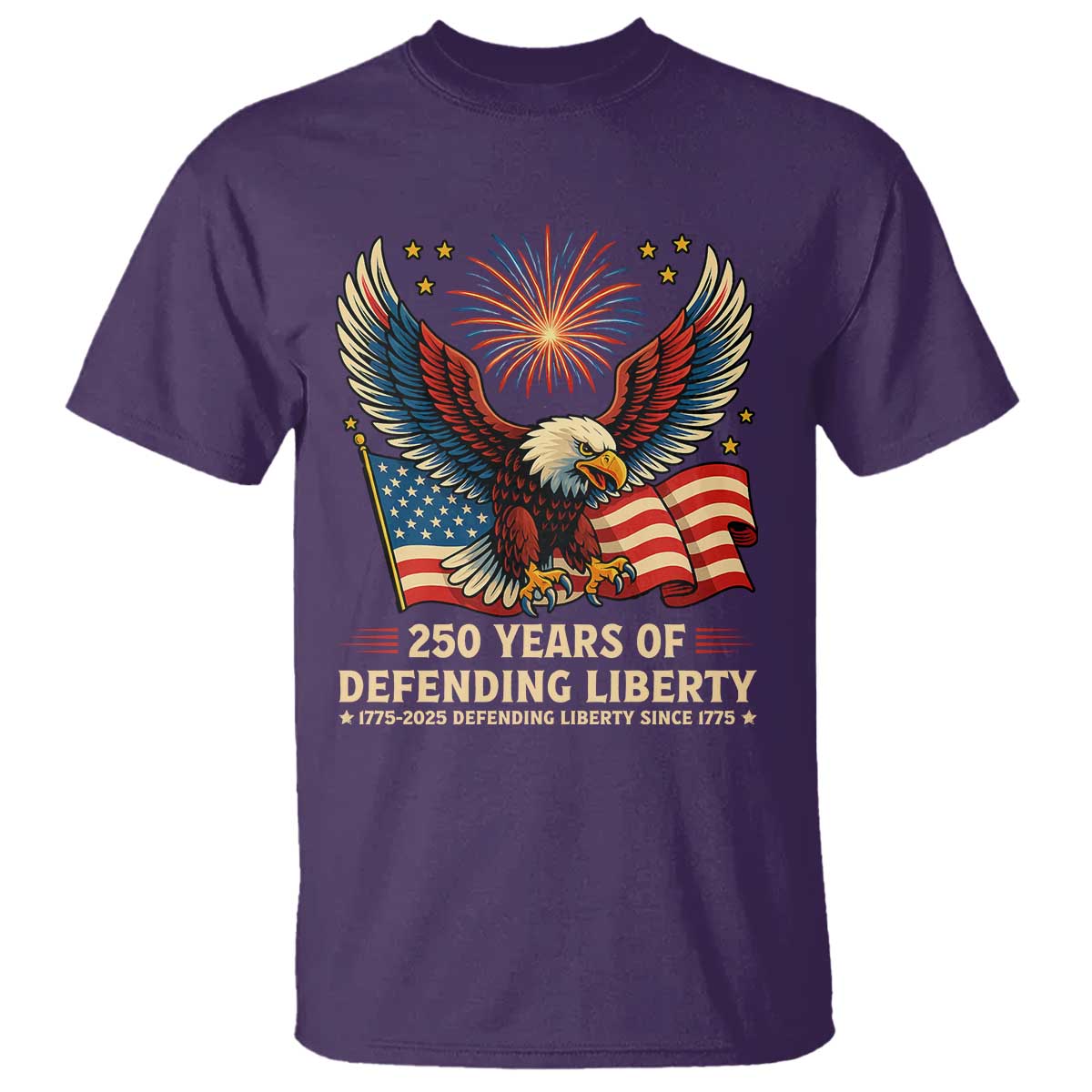 Patriotic Eagle US Army 250th Anniversary T Shirt 250 Years of Defending Liberty 1775 2025 - Wonder Print Shop