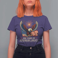 Patriotic Eagle US Army 250th Anniversary T Shirt For Women 250 Years of Defending Liberty 1775 2025 - Wonder Print Shop