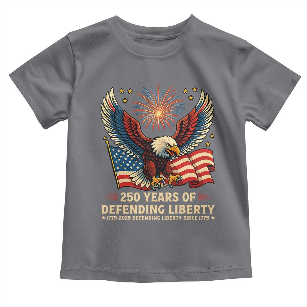Patriotic Eagle US Army 250th Anniversary Toddler T Shirt 250 Years of Defending Liberty 1775 2025 - Wonder Print Shop