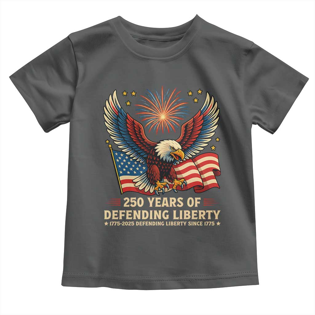 Patriotic Eagle US Army 250th Anniversary Toddler T Shirt 250 Years of Defending Liberty 1775 2025 - Wonder Print Shop
