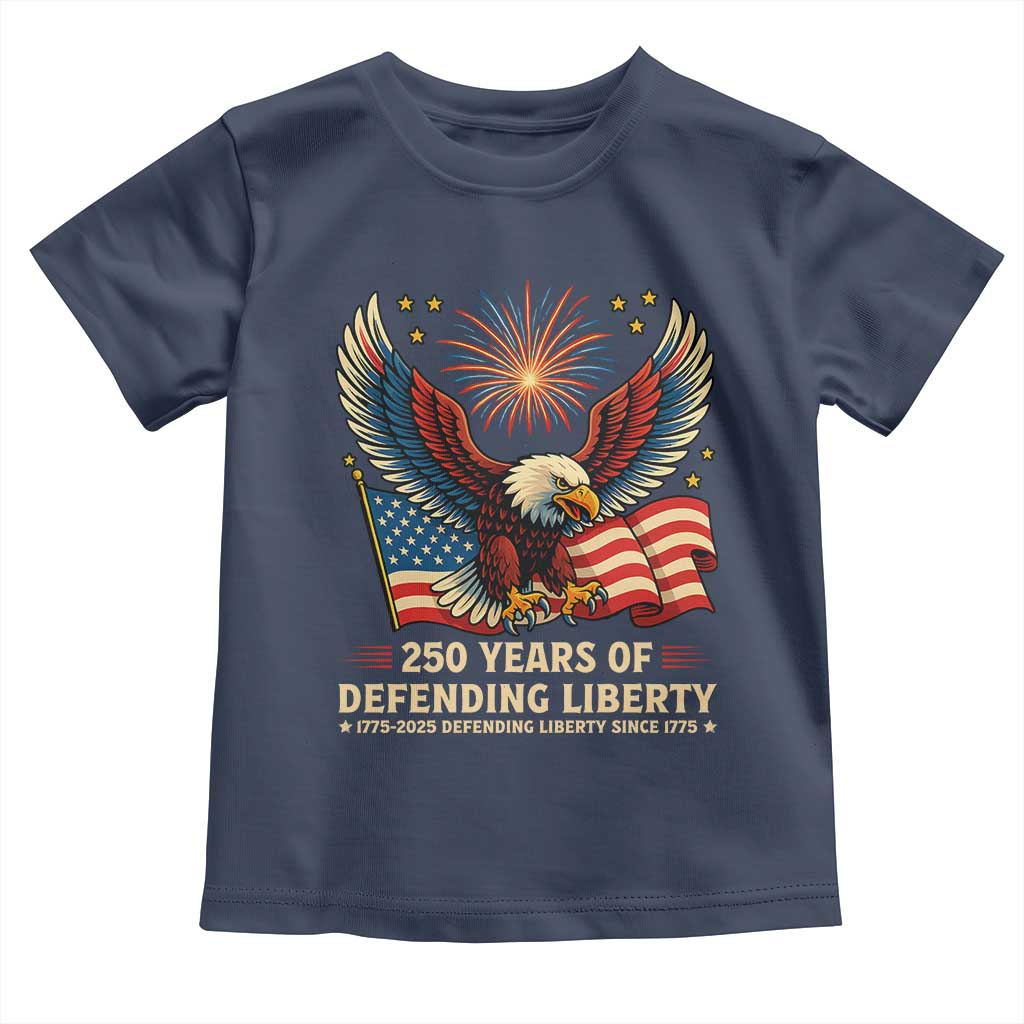 Patriotic Eagle US Army 250th Anniversary Toddler T Shirt 250 Years of Defending Liberty 1775 2025 - Wonder Print Shop