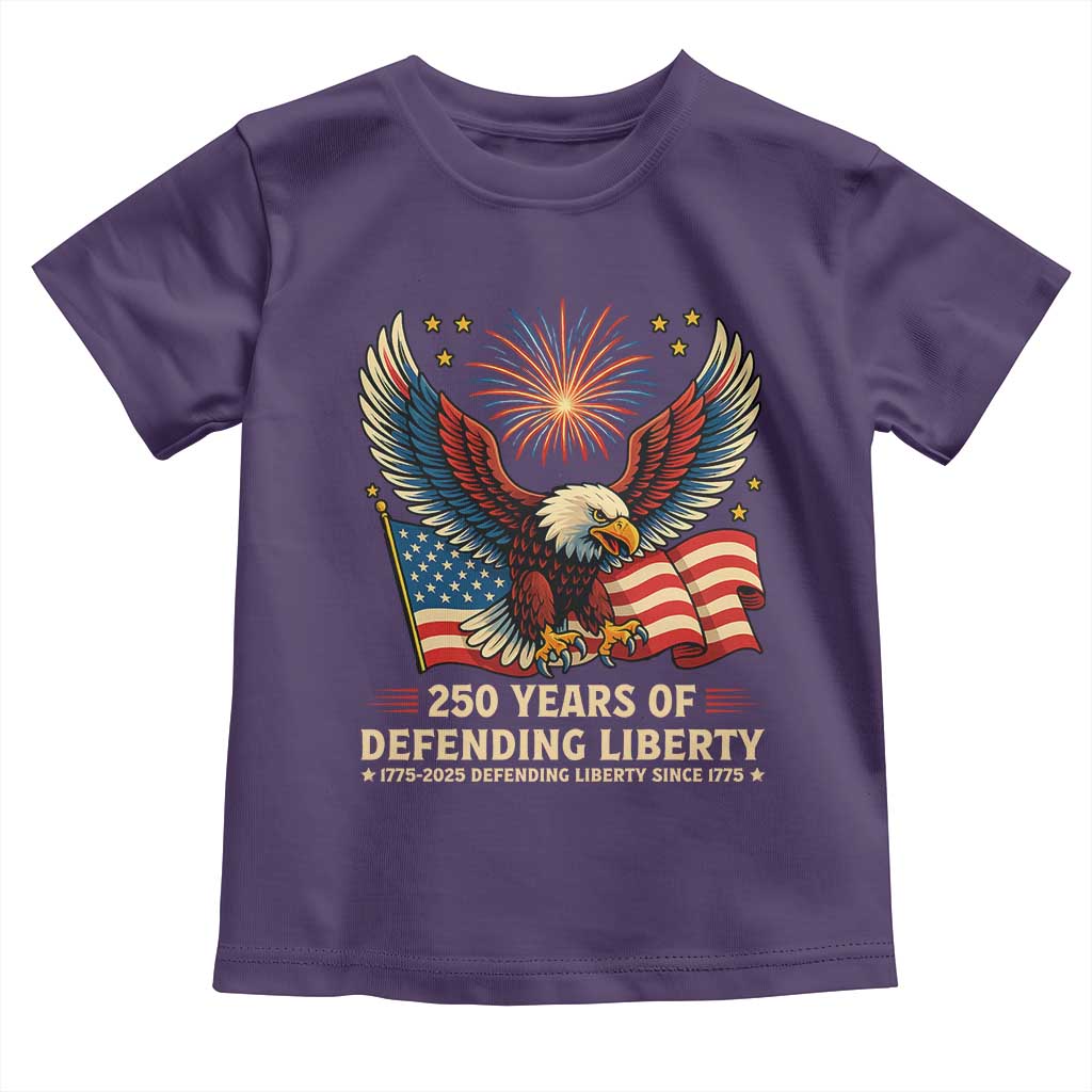 Patriotic Eagle US Army 250th Anniversary Toddler T Shirt 250 Years of Defending Liberty 1775 2025 - Wonder Print Shop