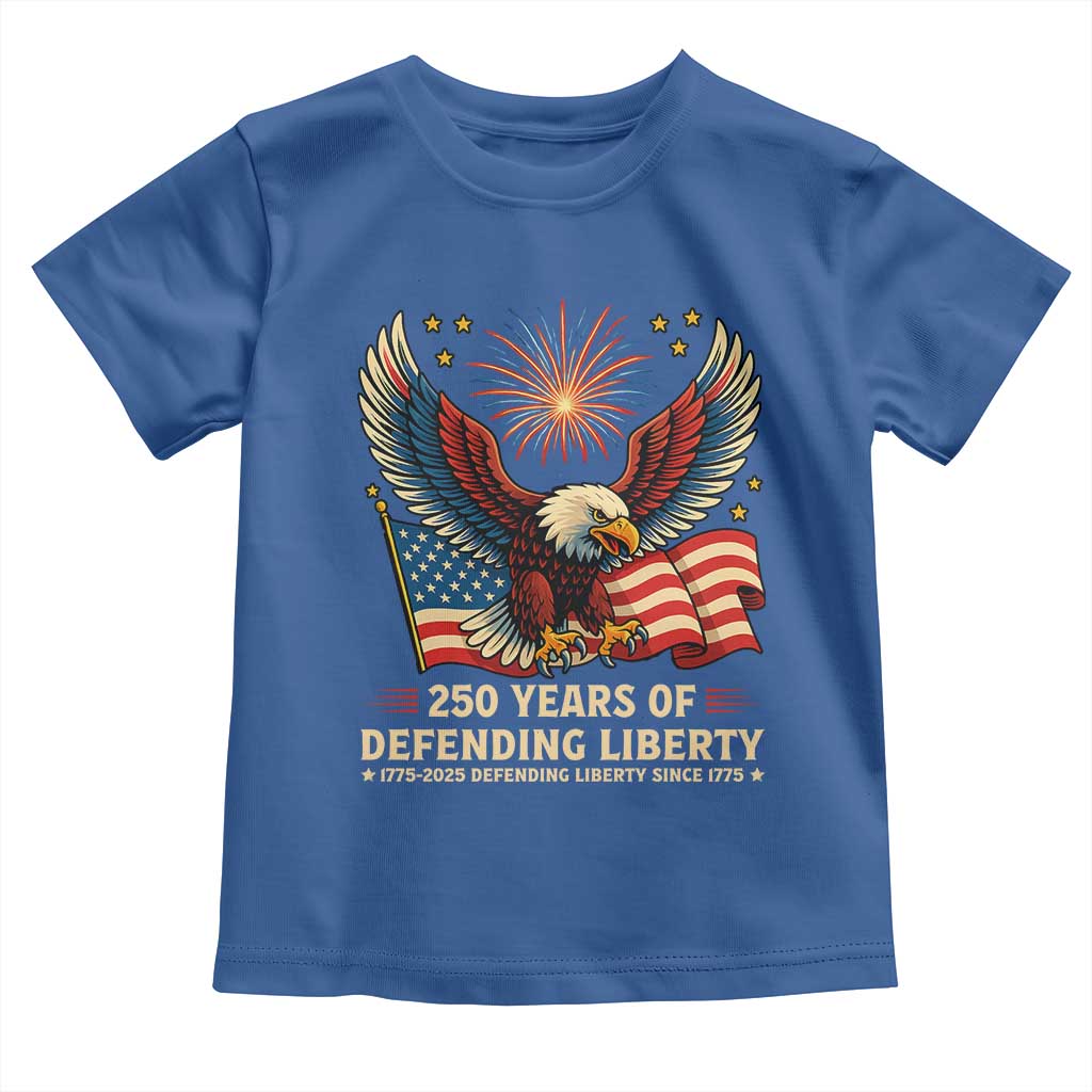 Patriotic Eagle US Army 250th Anniversary Toddler T Shirt 250 Years of Defending Liberty 1775 2025 - Wonder Print Shop