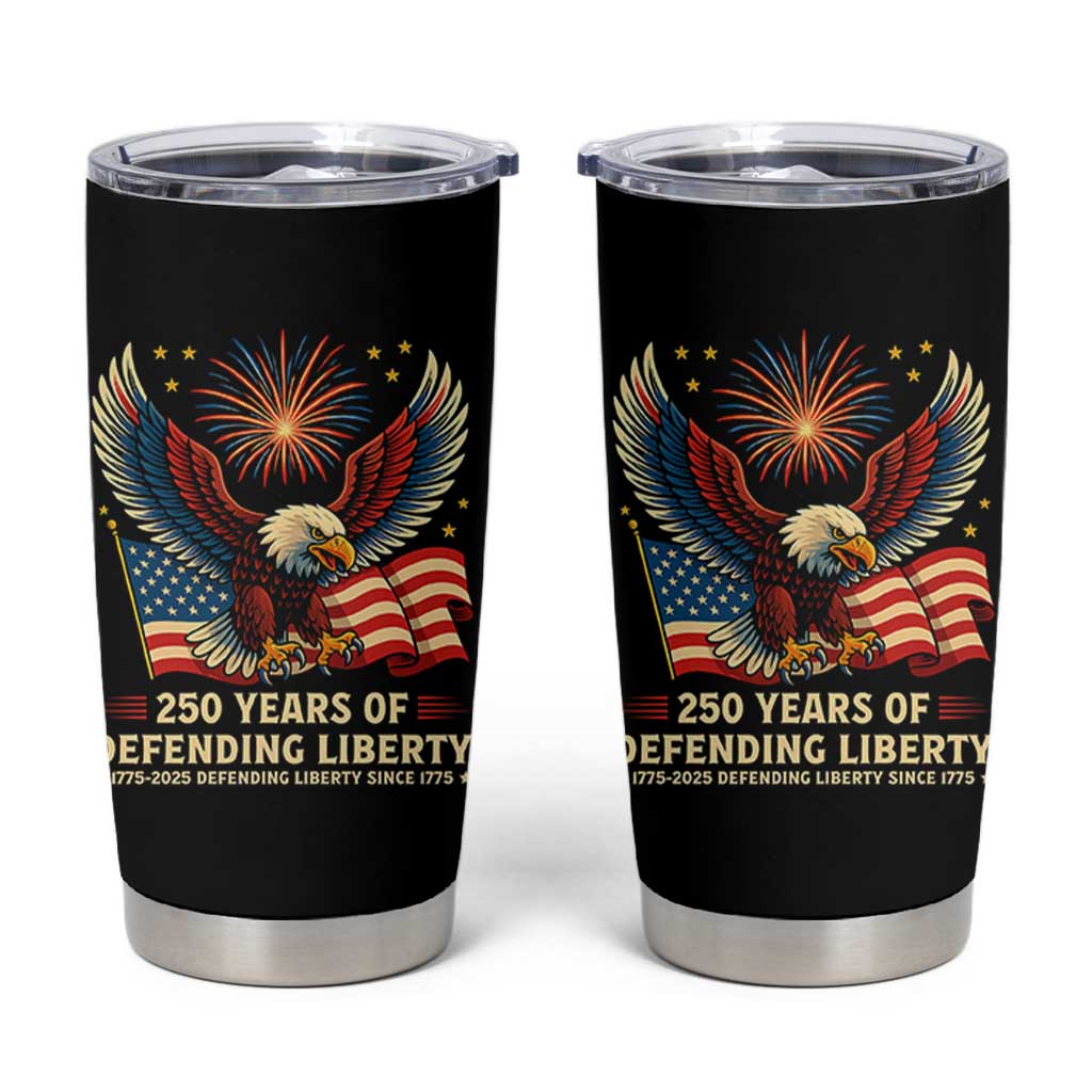 Patriotic Eagle US Army 250th Anniversary Tumbler Cup 250 Years of Defending Liberty 1775 2025 - Wonder Print Shop