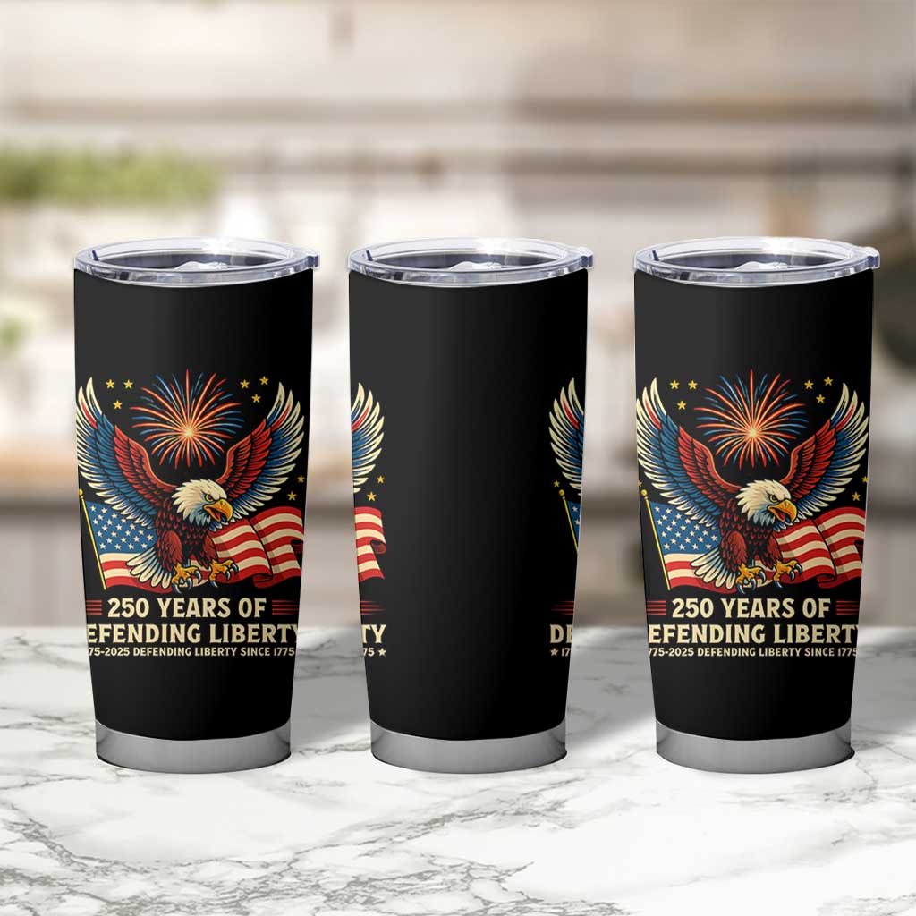 Patriotic Eagle US Army 250th Anniversary Tumbler Cup 250 Years of Defending Liberty 1775 2025 - Wonder Print Shop