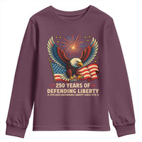 Patriotic Eagle US Army 250th Anniversary Youth Sweatshirt 250 Years of Defending Liberty 1775 2025 - Wonder Print Shop