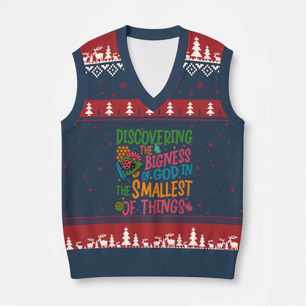 VBS 2025 Insects Adventure V-Neck Knit Sweater Vest Discovering the Bigness of God in the Smallest of Things - Wonder Print Shop