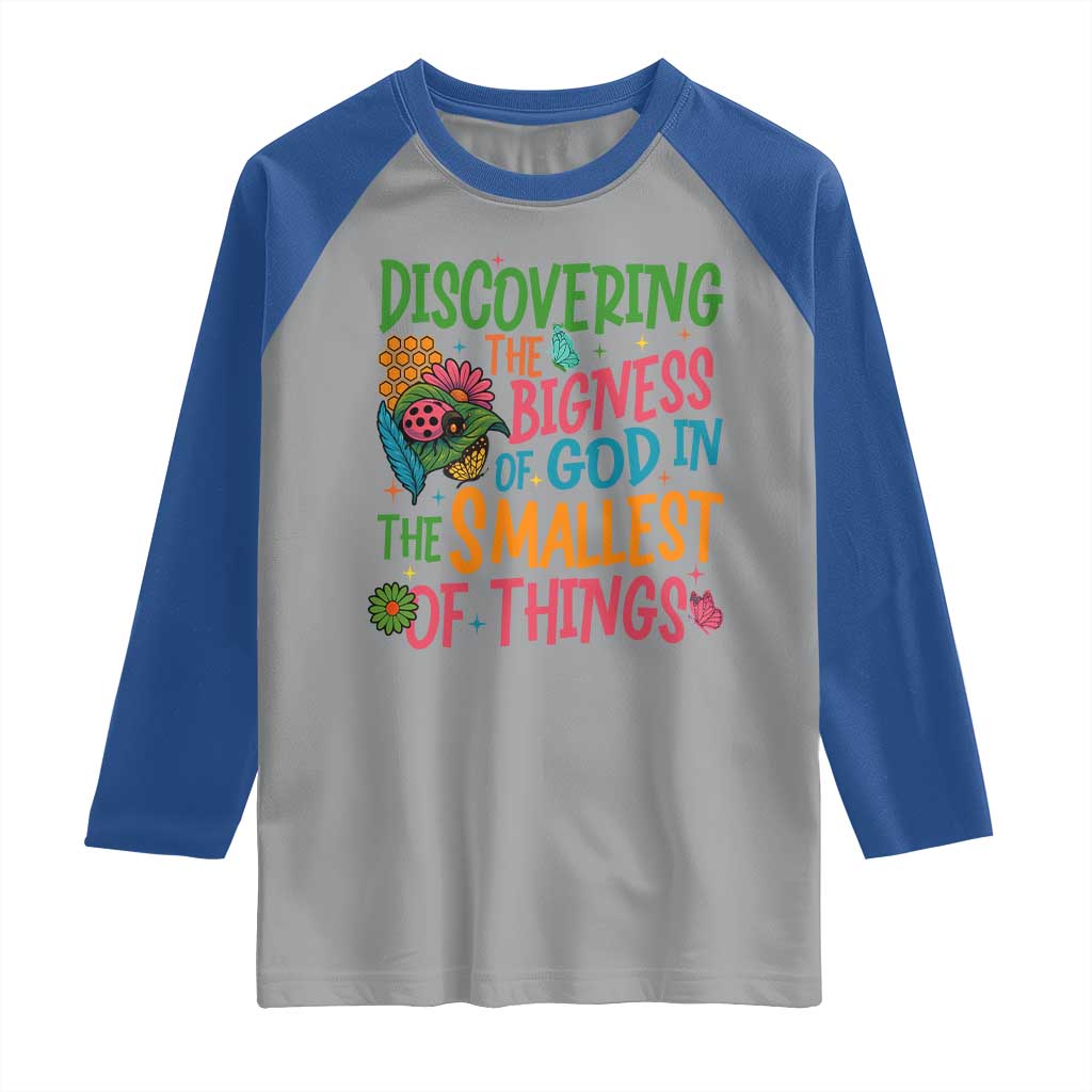 VBS 2025 Insects Adventure Raglan Shirt Discovering the Bigness of God in the Smallest of Things - Wonder Print Shop