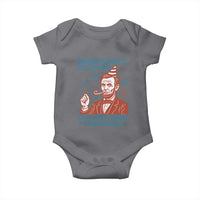 Funny 4th of July Satire Baby Onesie Democracy Is Dying But Hey Nice Fireworks Abe Lincoln