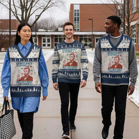 Funny 4th of July Satire V-Neck Knit Sweater Vest Democracy Is Dying But Hey Nice Fireworks Abe Lincoln - Wonder Print Shop