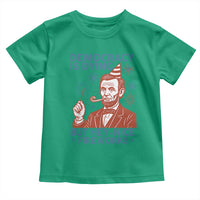 Funny 4th of July Satire Toddler T Shirt Democracy Is Dying But Hey Nice Fireworks Abe Lincoln