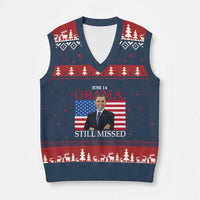 Obama Still Missed V-Neck Knit Sweater Vest Patriotic Tribute for June 14 - Wonder Print Shop